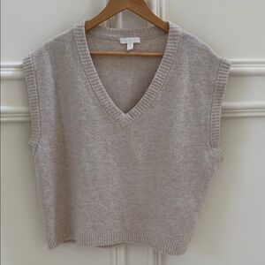 H&M Beige V-Neck Sweater Vest
